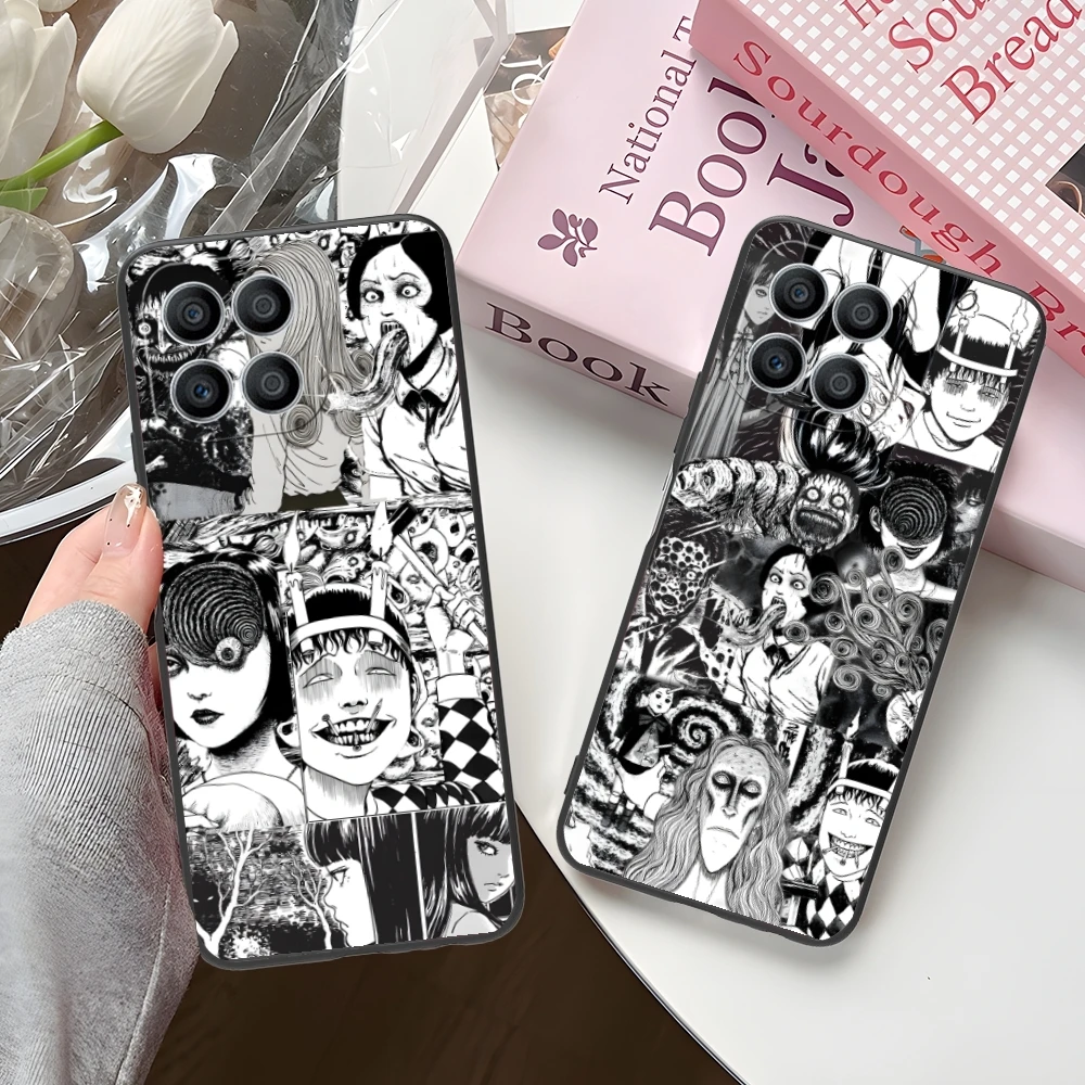 Junji Souichi Painting Mobile Cell Phone Case for Huawei Honor 90 80 70 60 50 30 20 10 9 8 7 Pro S SE Lite 5G Black Cover Shell