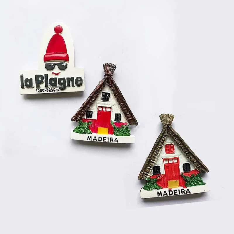 Portugal Souvenir fridge Magnets La-plagne Madeira Lapland Madland Islands Norway 3D  Resin Refrigerator Magnets Home Decoration