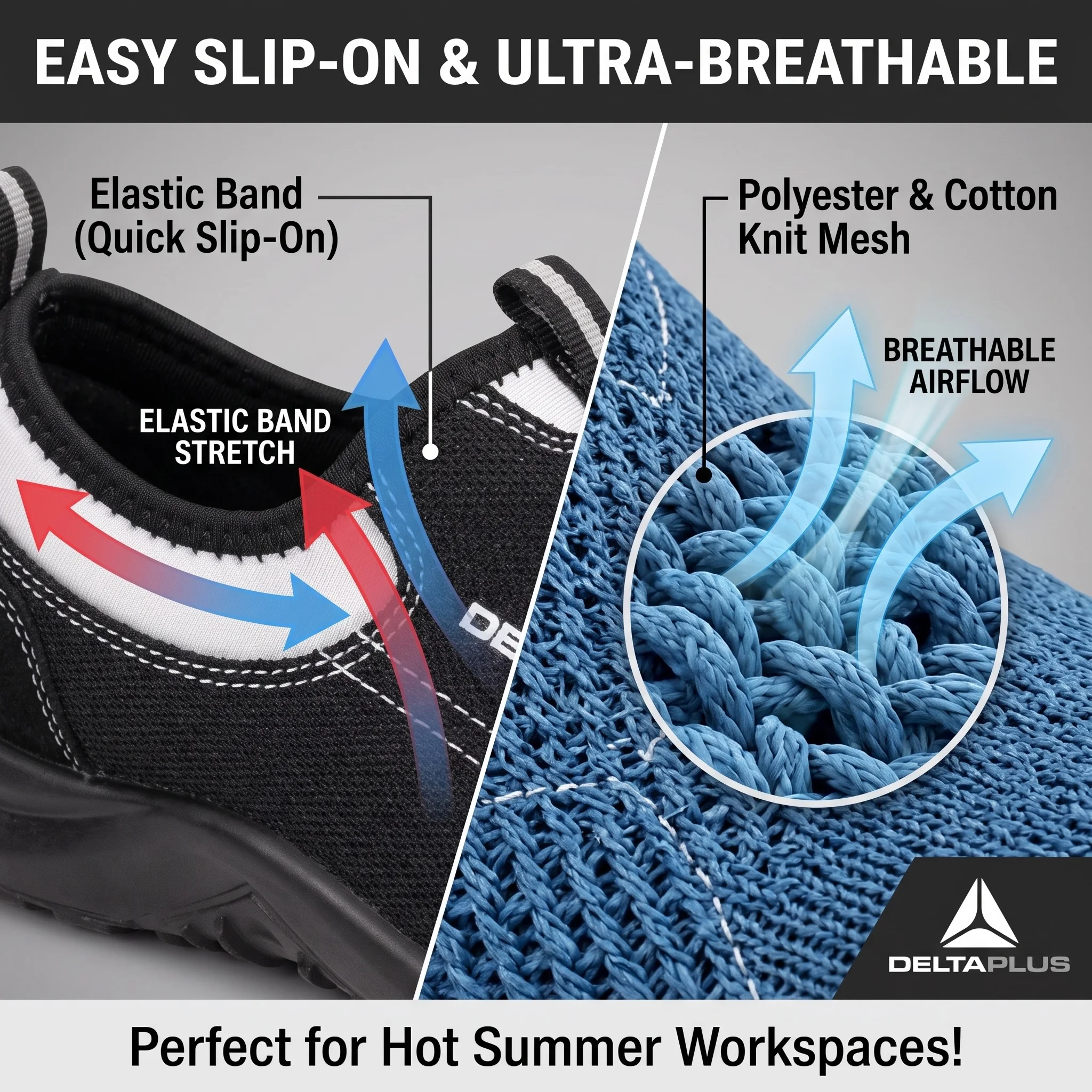 Slip On Work Shoes Man Lightweight Safety Shoes Breathable Industrial Work Shoes Non Slip Anti Static Safety Shoes S1P Work Boot