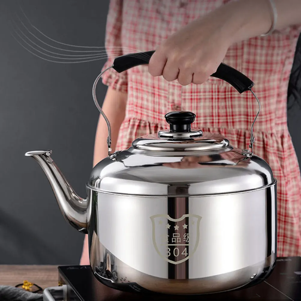 

Stainless Steel Whistling Kettle 8L Large Mouth Boiling Water Teapot for Stovetop Kitchen Portable Lightweight Kettle Pots Metal