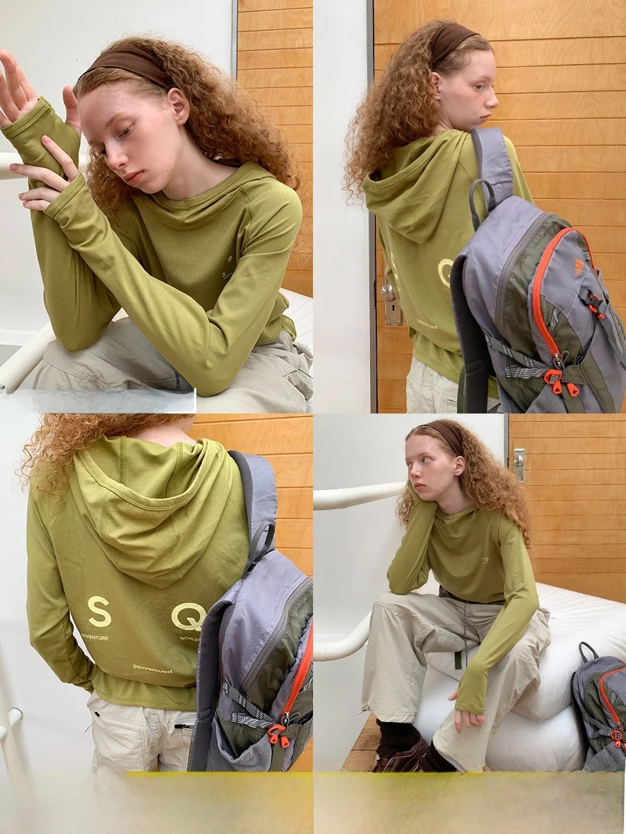 Outdoor Cycling Sporty Long Sleeve Hoodie Women's Soft Skin-Friendly Print Oversized Comfortable Fit Rellson Fiber Blend Hoodie