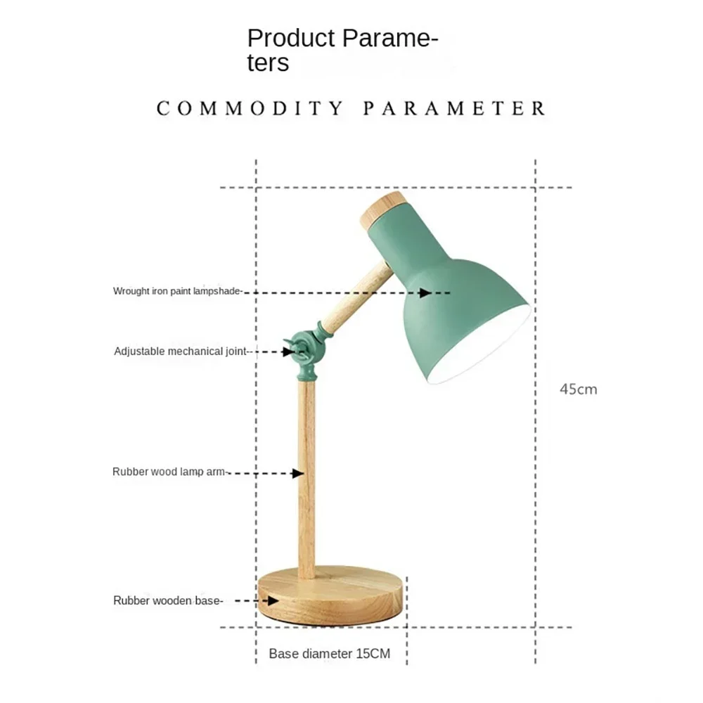 Imagem -02 - Criativo Nórdico Led Table Lamp Arte em Madeira Virar a Cabeça Simples Luzes de Mesa Proteção para os Olhos Leitura e Sala de Estar Quarto Decoração de Casa