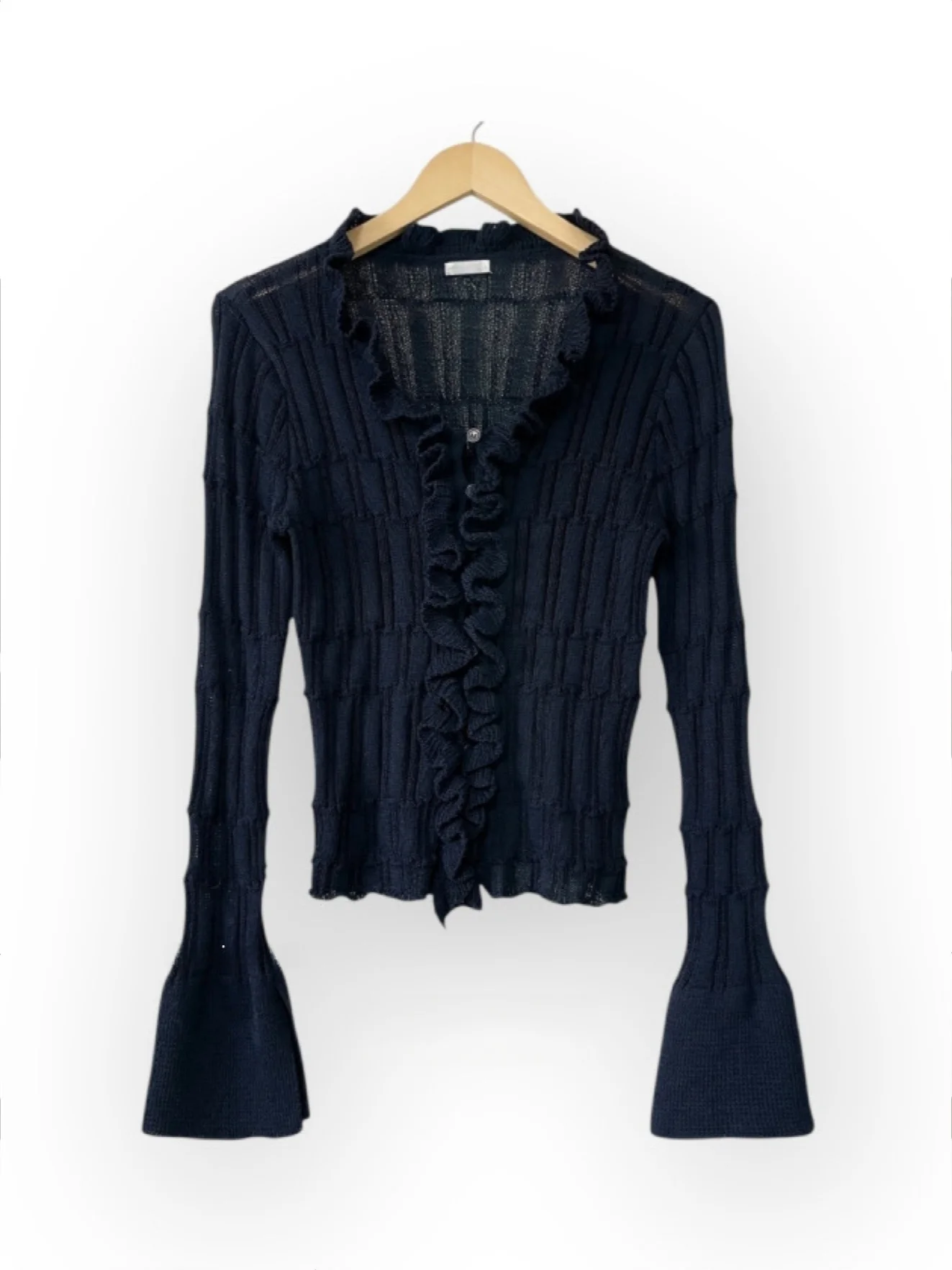 Navy blue lace pleats