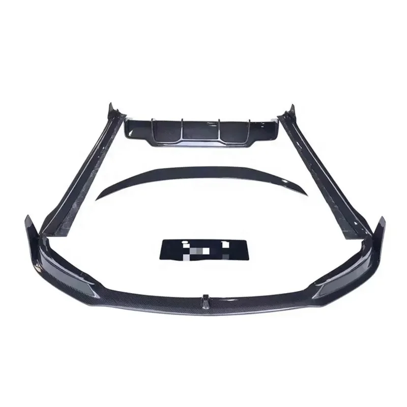 

High Quality Carlong Carbon Fiber Car Body Kit V Style Front/Rear Lip Side Skirts Spoiler For Tesla Model 3 2018-2020 Excellent