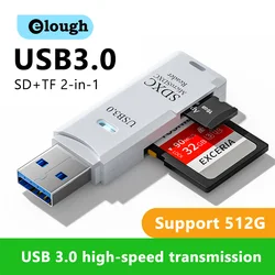 2 IN 1 USB 3.0 Card Reader Adapter USB3.0 to SD TF Memory Card Reader USB Flash Drive Cardreader for PC Laptop Accessories