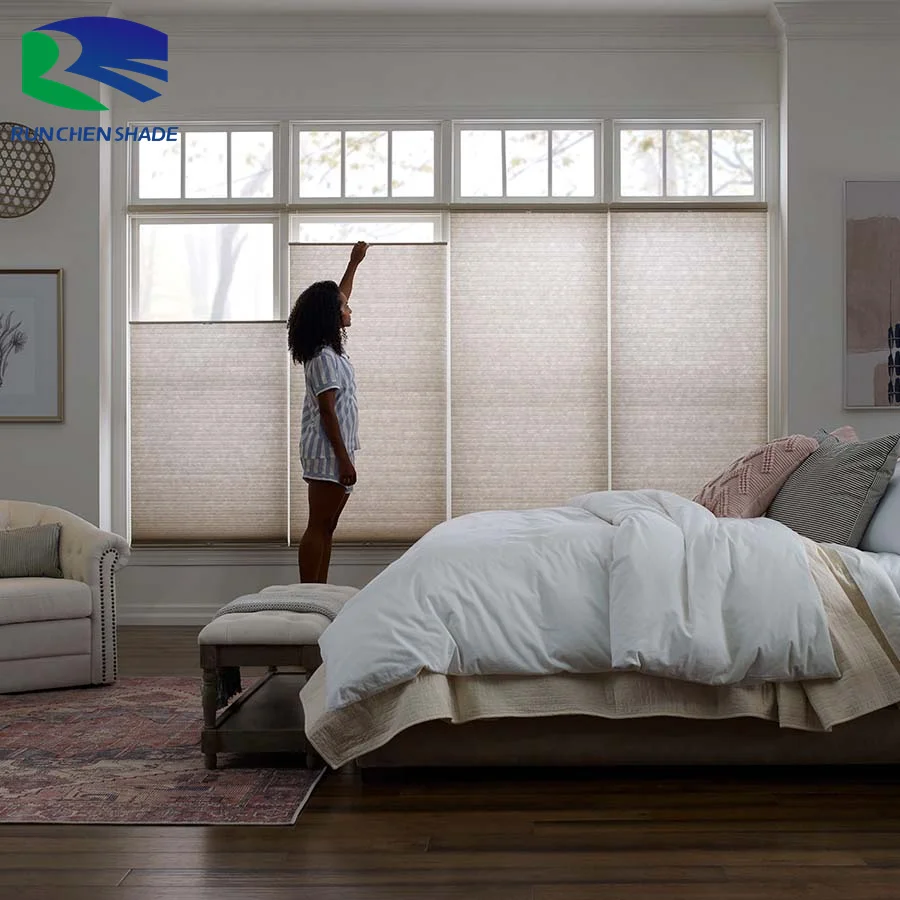 Custom honeycomb pleated blinds Breathable fabrics manufacturer day and night cellular honeycomb blinds for windows