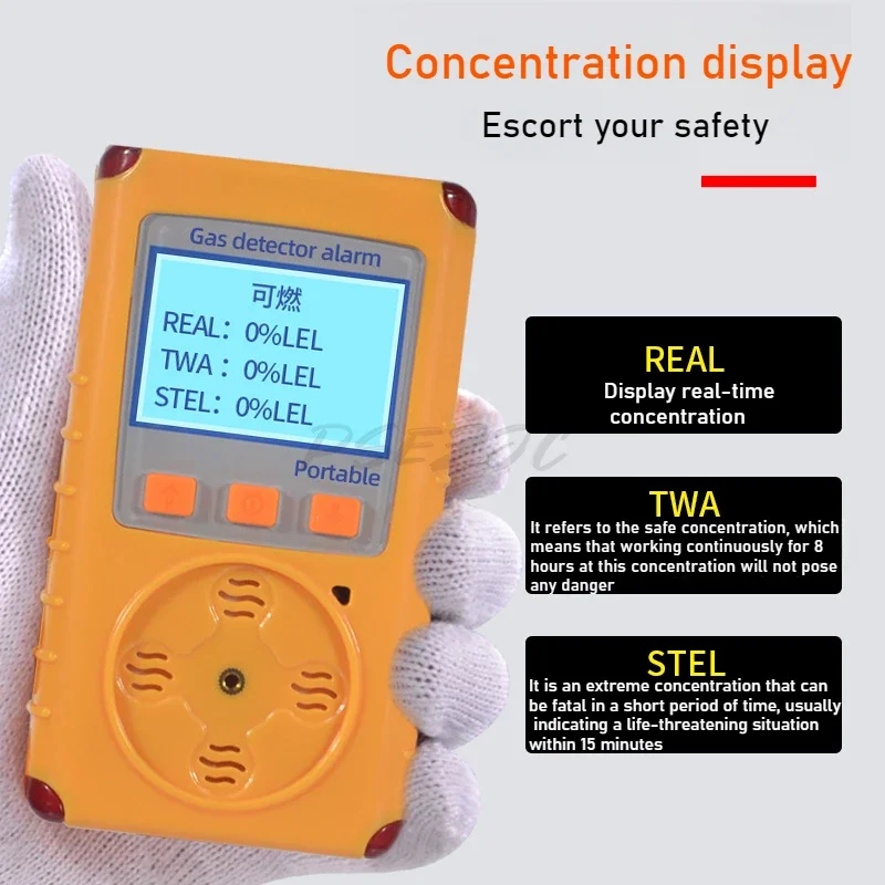 Portable Four in One Gas Detector Combustible Oxygen Hydrogen Sulfide Toxic and Harmful Gas Triple Alarm