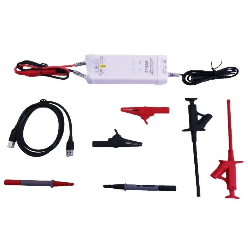 

DP10007 High Voltage Differential Probe Kit, Oscilloscope Probe, 100MHz, 700V, 10X, 100X Attenuation Rate, Quality