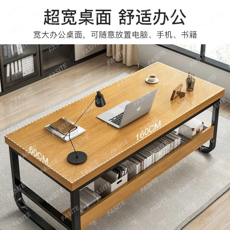 Solid wood tables and chairs, two person long desk, workbench, office desk, large desktop, simple and modern