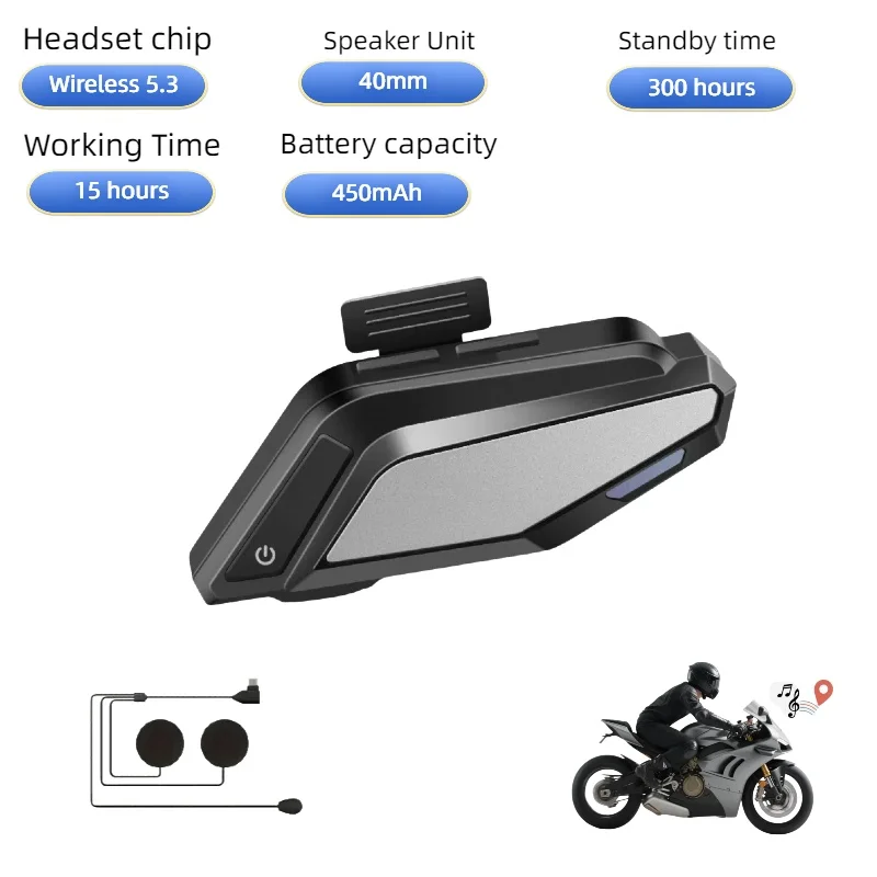 BT 5.3 Moto Helmet Headset Light Wireless Helmet Hands-free Call Phone Motorcycle Waterproof Earphone Music Player Speaker Moto
