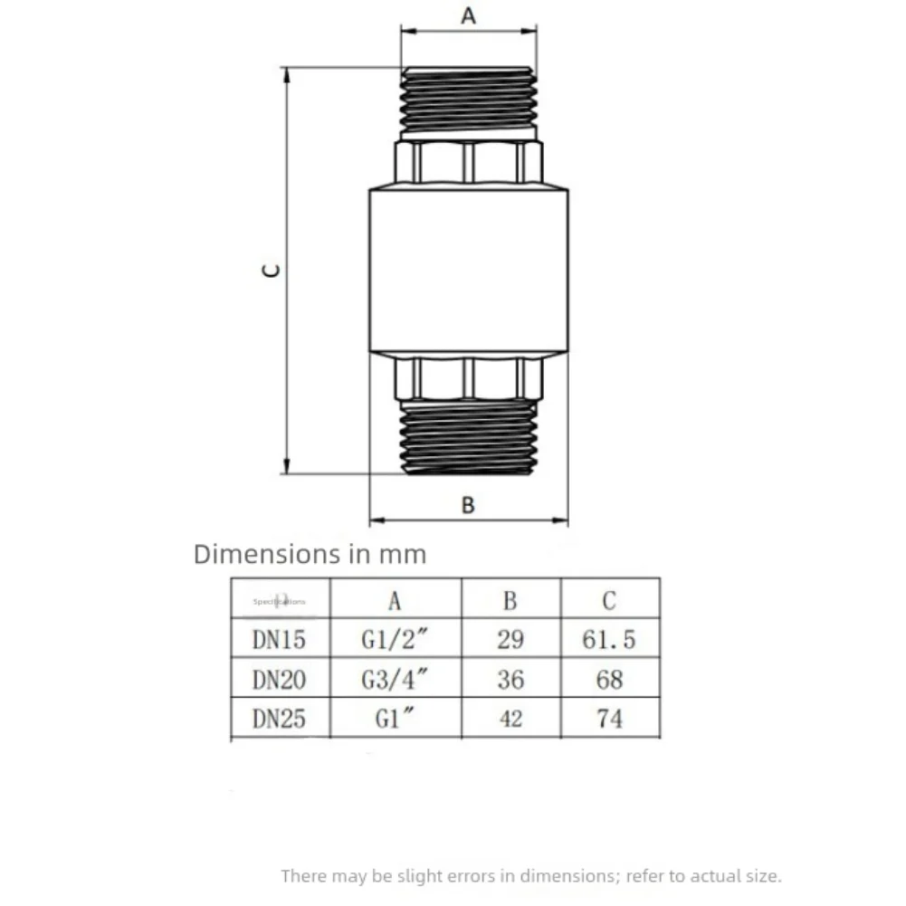 Vertical Brass Check Valve DN15 DN25 with G Thread for Water Systems Backflow Prevention and Easy Installation