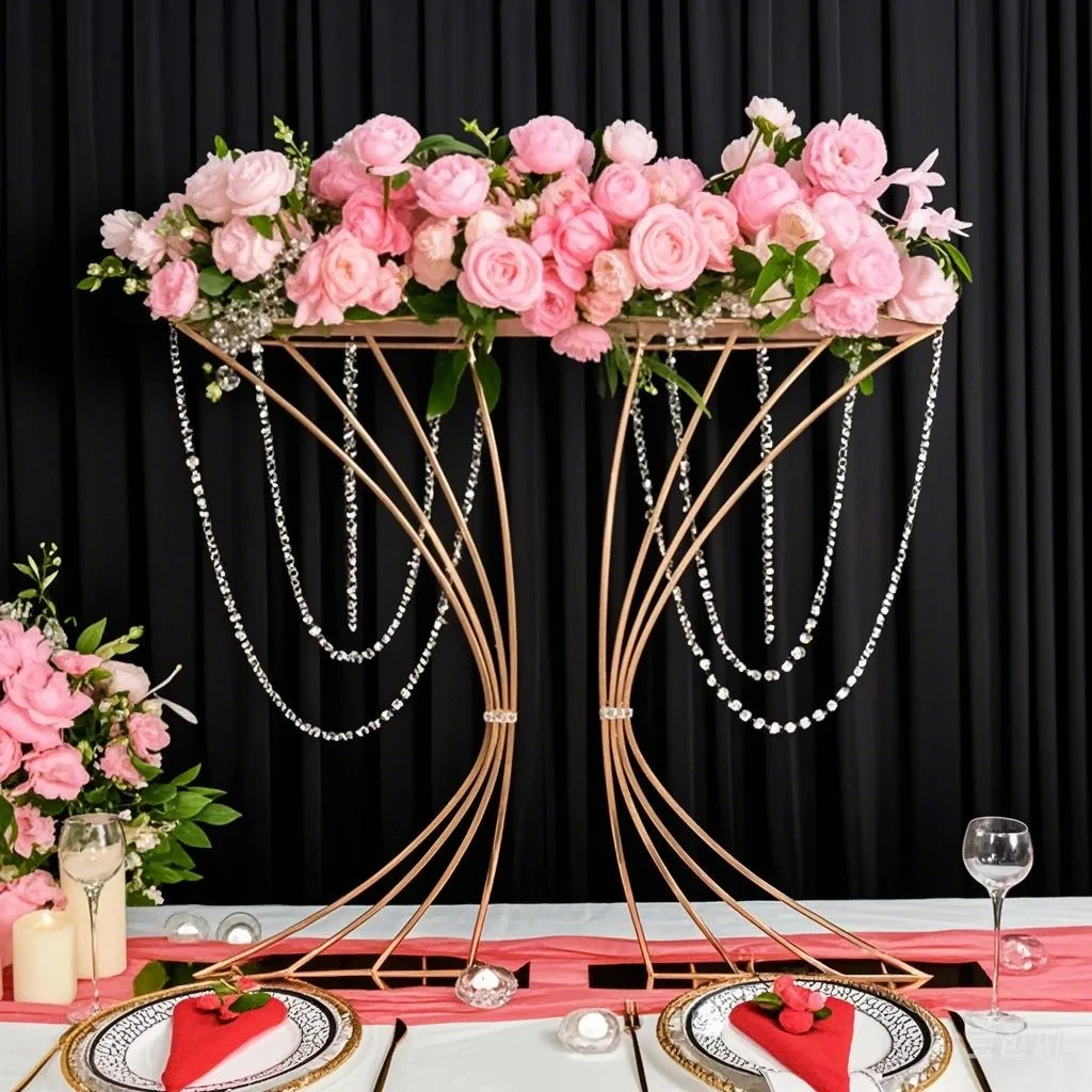 Goldener Blumenständer: 82 cm Metall-Schilderständer, perfekter Blumenständer für Hochzeiten und Veranstaltungen – Detail 4