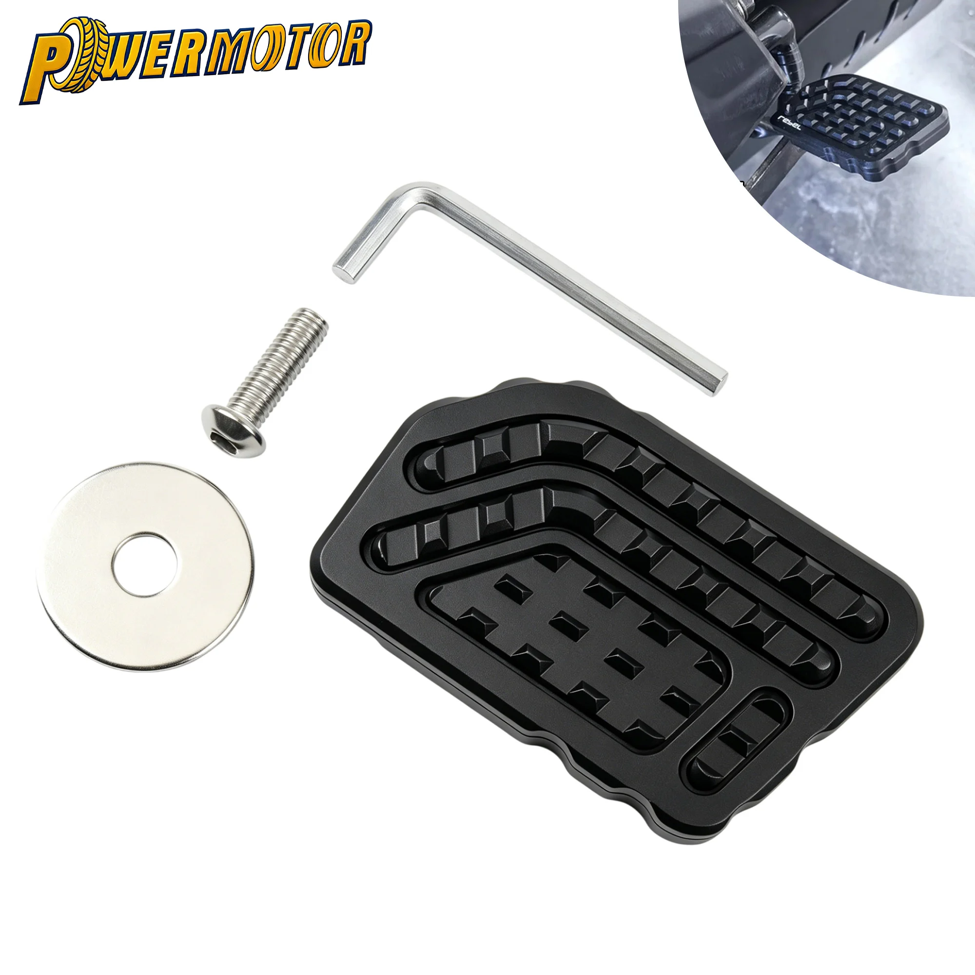 

CNC Aluminum Non-Slip Rear Brake Pedal Enlarger Pad Extension Cover Foot Peg Plate For Honda Rebel CMX300 CMX500 2017-2024