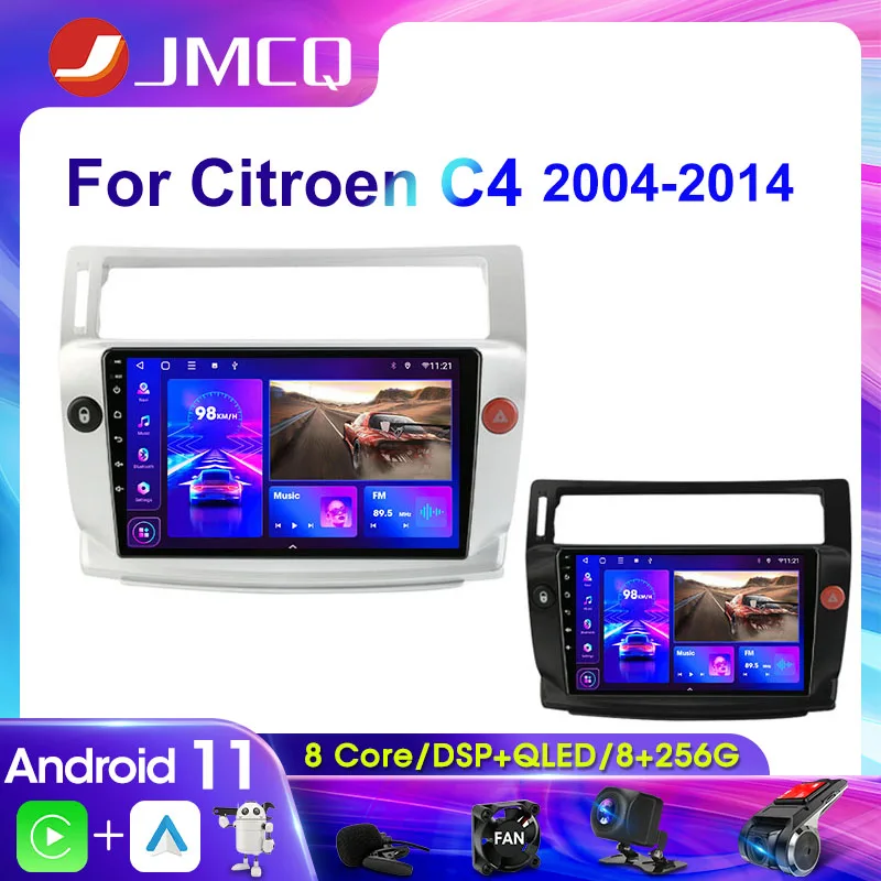 

JMCQ 2Din 4G Android 11 Car Stereo Radio Multimedia Video Player For Citroen C4 C-Triomphe C-Quatre 2004-2014 Navigation Carplay