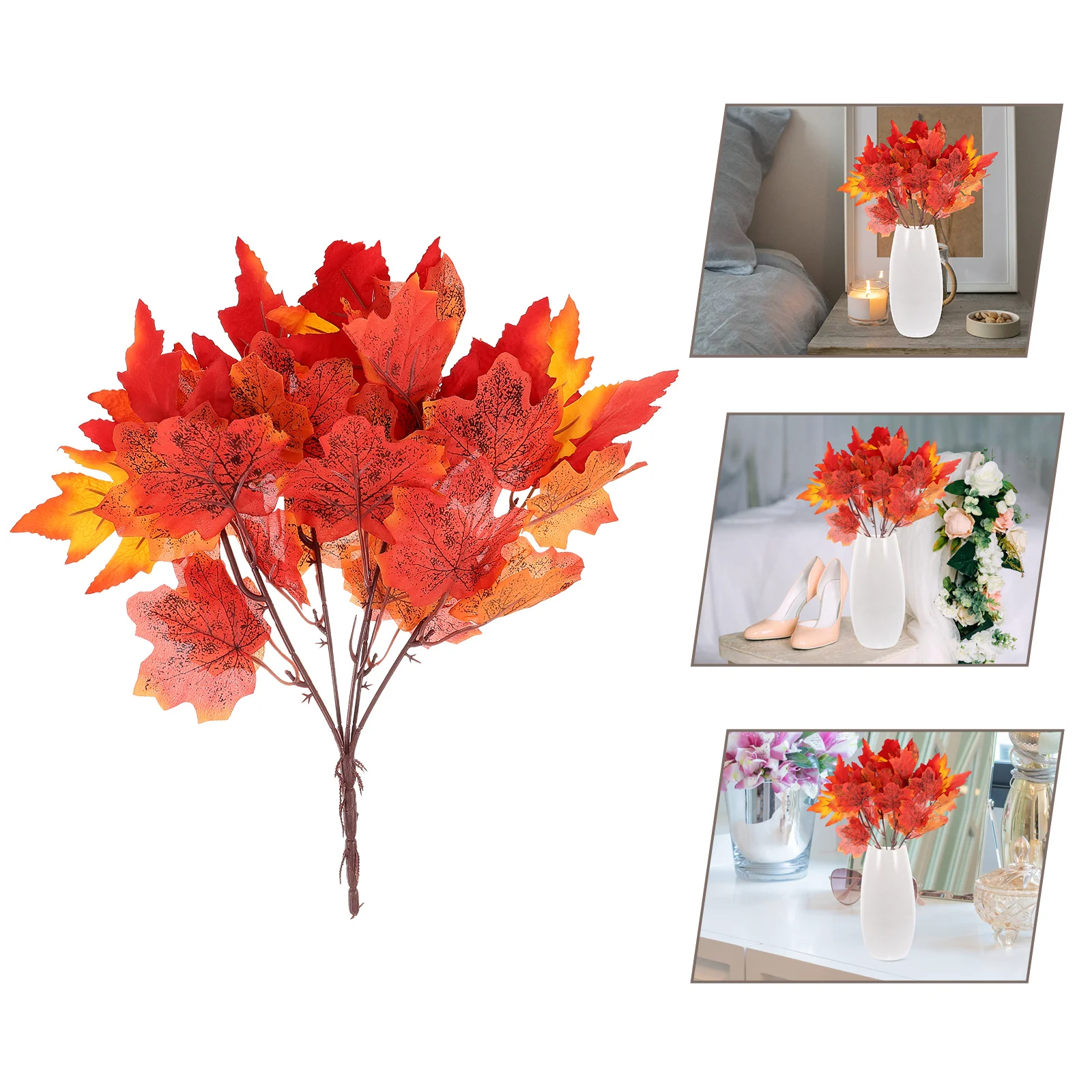 

Artificial Maple Leaves Stem Realistic Fake Maple Leaf Picks For Fall Decor Autumn Faux Leaf Branches Home Office Party