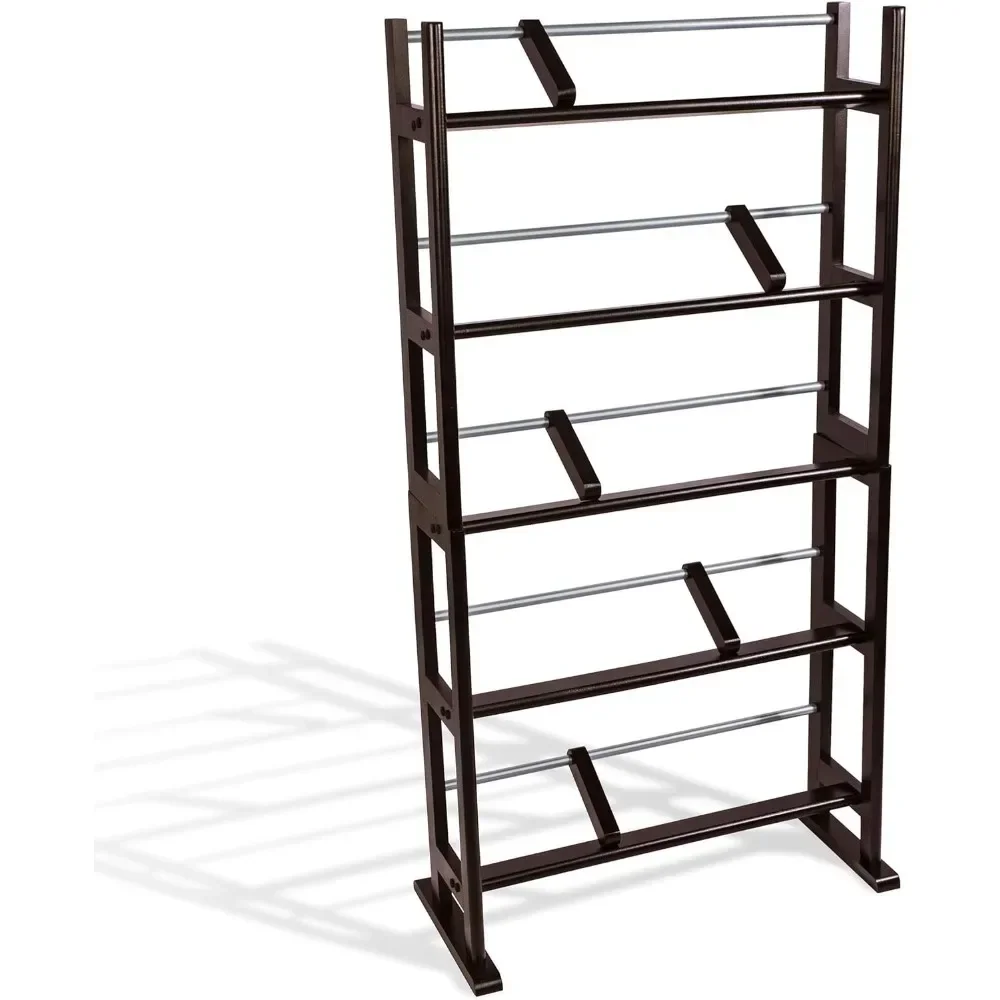 Contemporary Wood & Metal Design with Wide Feet for Greater Stability Espresso home organizer floating shelves for wall rack