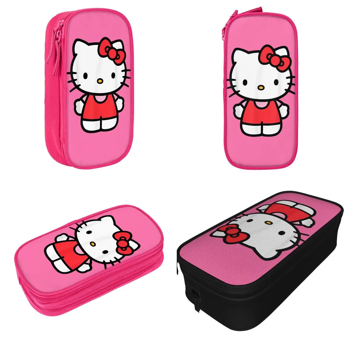 Imagem -02 - Hello Kitty Frente e Verso Lápis Estojos Caneta Bolsas Meninas e Meninos Grande Armazenamento Presentes de Escritório