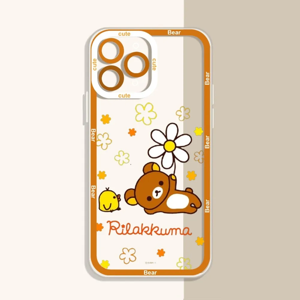 R-Rilakkuma Bear Phone Case For IPhone 12 11 13 14 Pro Max XR XS Max 16Plus 16promaxCase