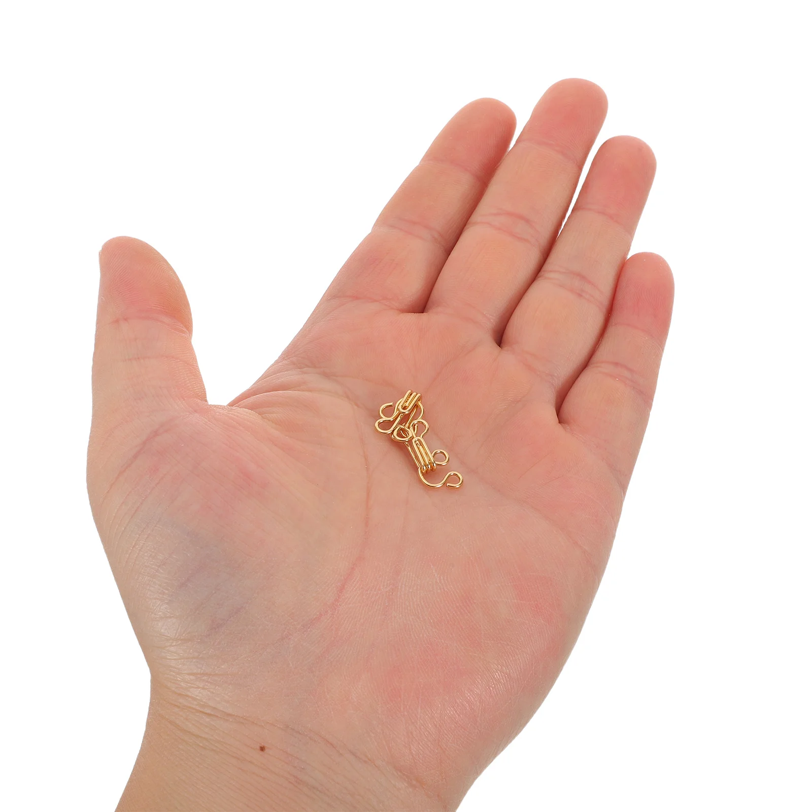 

100pcs Invisible Anti-Exposure Snap Fasteners 17Mm Gold Metal Sew-On Hooks Eyes For Clothing Underwear Bra Closure Trouser Skirt
