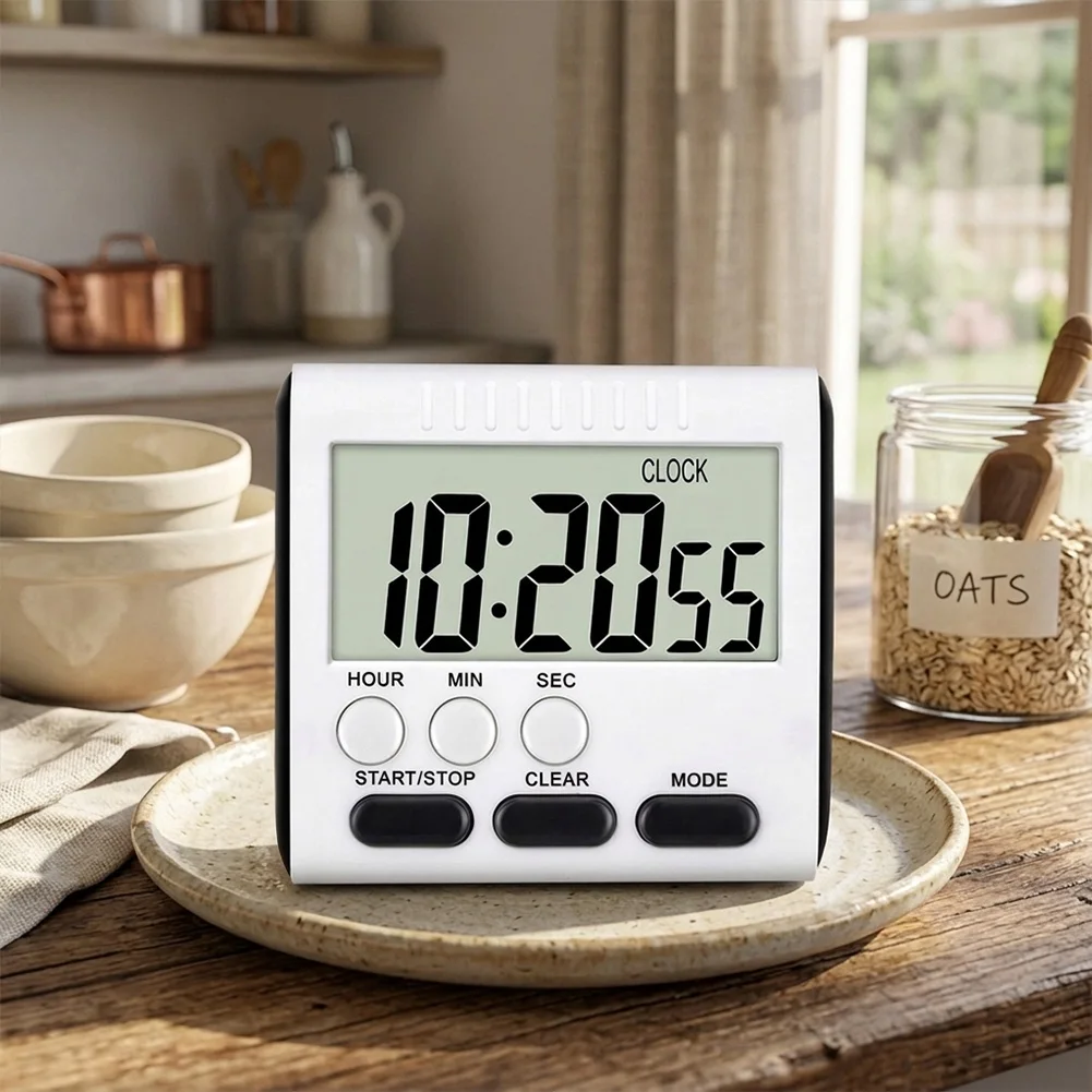 1Pcs Magnetic LCD Timer Alarm Count Up Down Clock 24 Hours Kitchen Cooking Timer Desktop Ornament Kitchen Cooking Gadgets