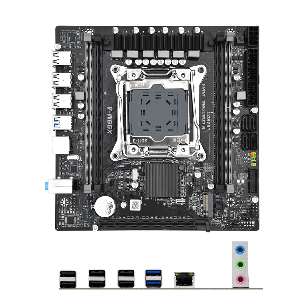 XSJnewwold X9 LGA2011-3 Kit Micro Atx X 99 con 2680 V4 + 16 GB DDR4 RAM Combo Placa Mae Kit di montaggio per ufficio xeon USB 3.0
