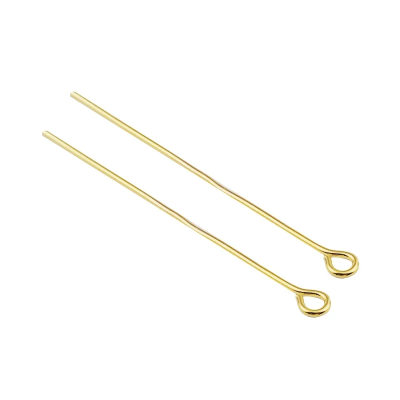 300Pcs Gold Color White K 9 Shaped Eye's Pin Flat Head Pins for Jewelry Making Earring repair Accessories DIY 20 30 35 40 50mm image 6