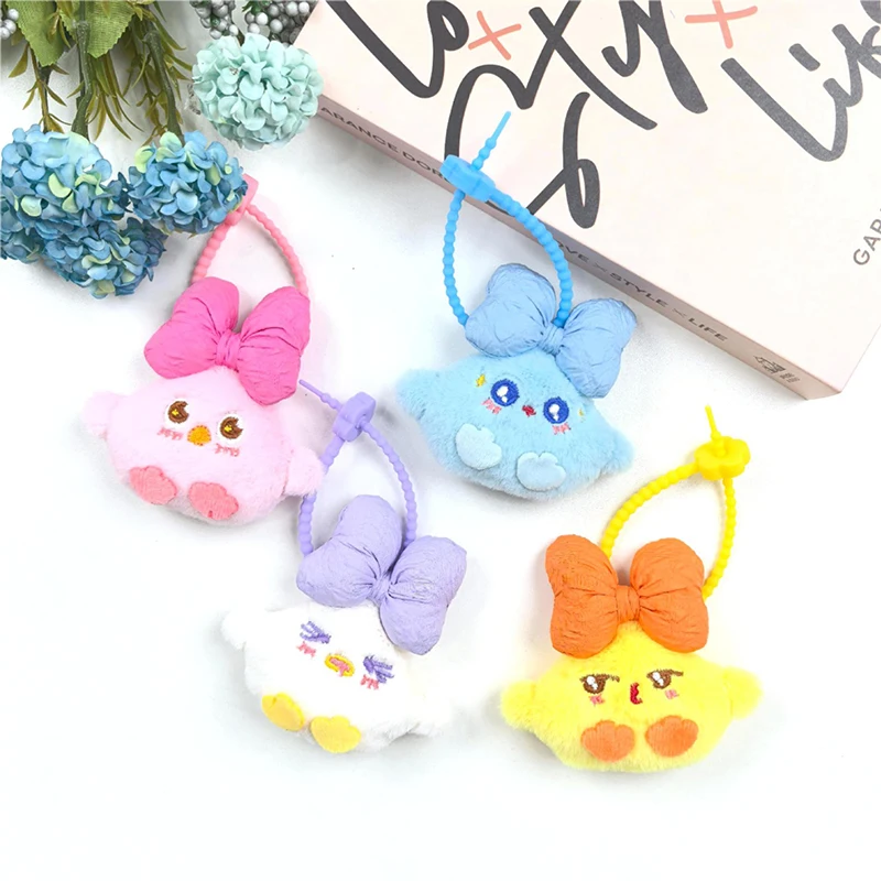 Cute Bow Chicken Keychain Cartoon Animal Plush Doll Keychain Bag Pendant Decoration Gifts