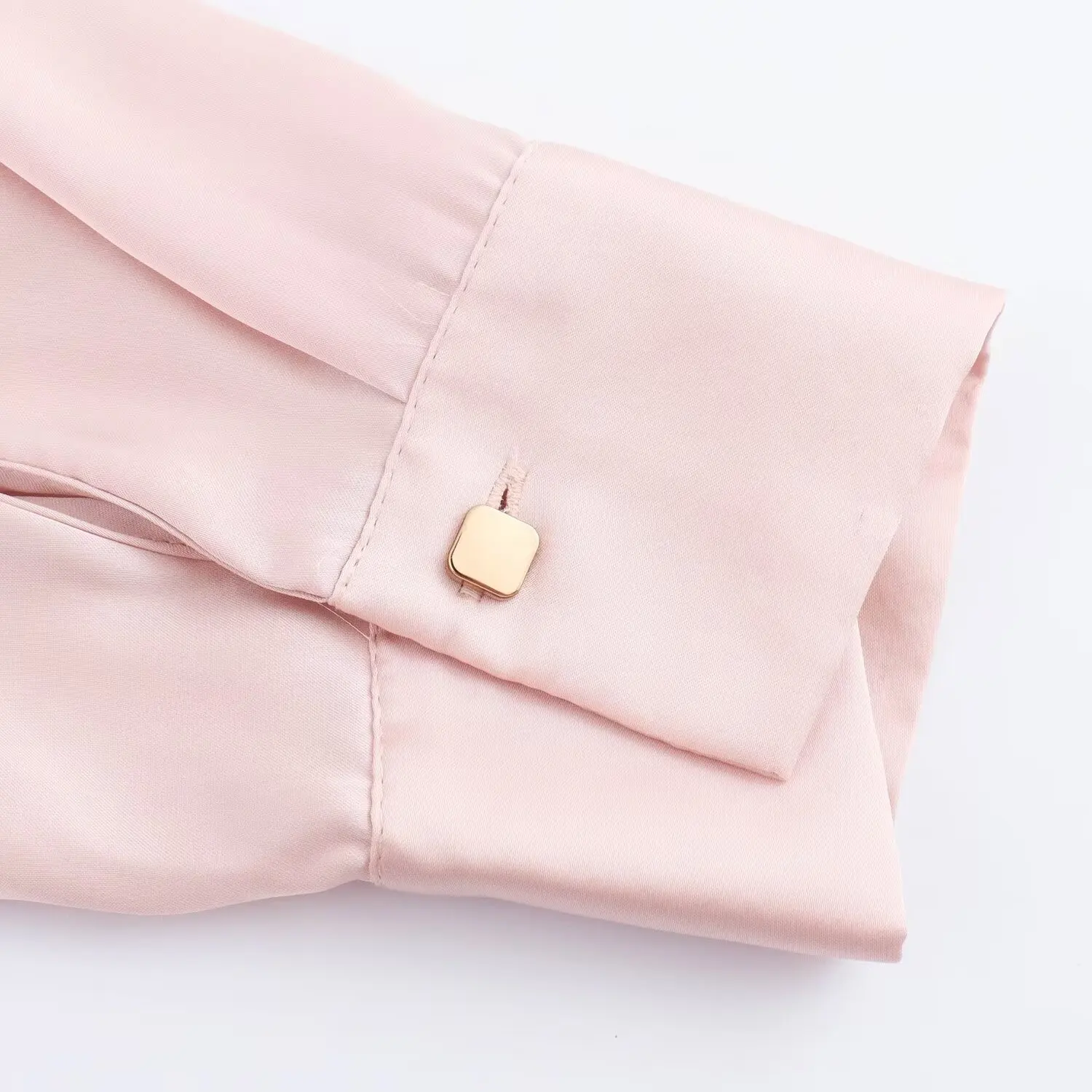 TRAF Pink Knot Satin Blouse Female Ruched Summer Blouses Woman 2024 Long Sleeve Shirts and Blouses for Lady Casual Blouses Woman