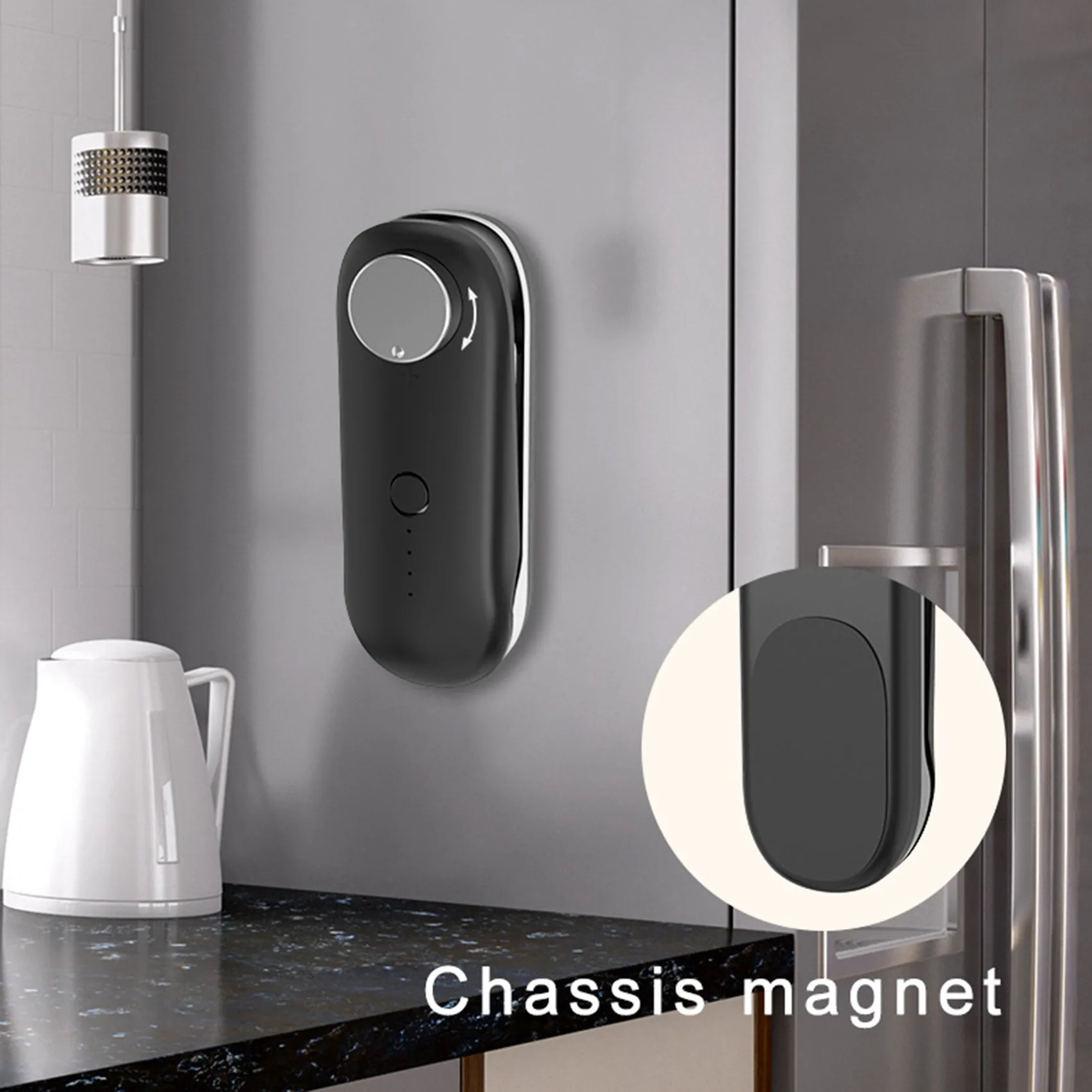 سدادة حقيبة صغيرة محمولة باليد ، سدادة حرارية سوداء ، سدادة حقيبة محمولة ، USB قابلة لإعادة الشحن ، السفر للمطبخ ، الطعام ، الوجبات الخفيفة