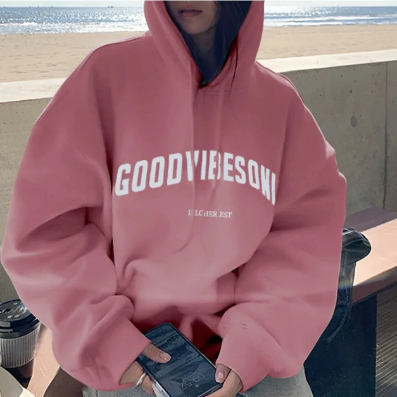 Loose Hoodie Sweatirt Street Sle Lazy Trendy Women's Autumn Brand Casual Comfortable Cotton Top