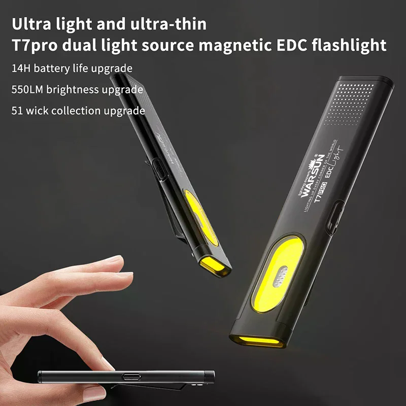 Keychain Portable Led Flashlight Usbc Rechargeable 600Lm Mini Torch Light Pocket Lantern Flood Work Light with Magnet