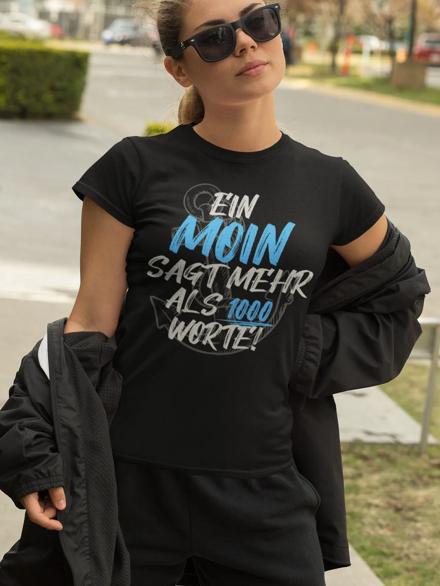 T Shirt Ladies BIO cotton A Moin says more than 1000 words gift