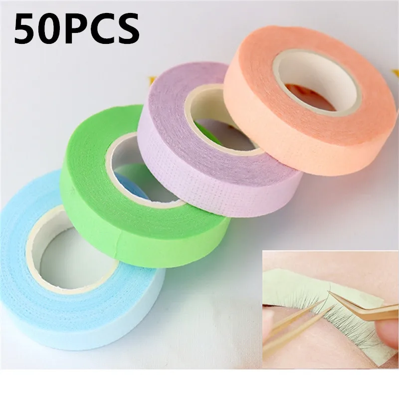 10/20/50PCS Random Color Wholesale Eyelash Extension Tape Under Eye Patches Micropore Tape Lashes Tape Sensitive Skin Using