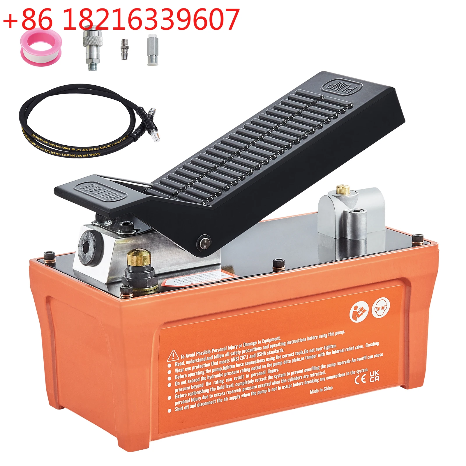 TAO  Air Hydraulic Pump 10,000 PSI 1/2 Gal Reservoir Foot Actuated Air Treadle for Auto Body Frame Machines and Pulling Post