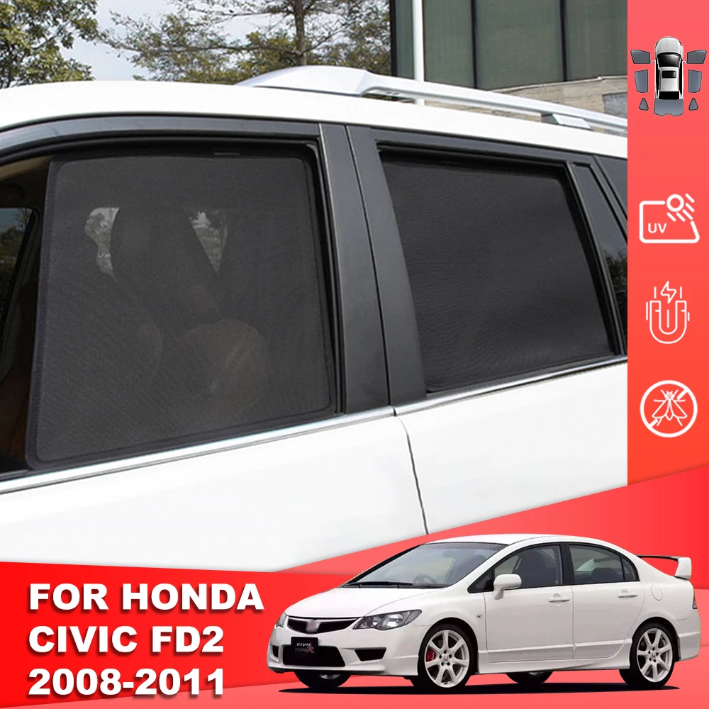 

For Honda Civic MK8 Sedan 2005-2011 Magnetic Car Sunshade Shield Front Windshield Curtain Rear Side Baby Window Sun Shade Visor