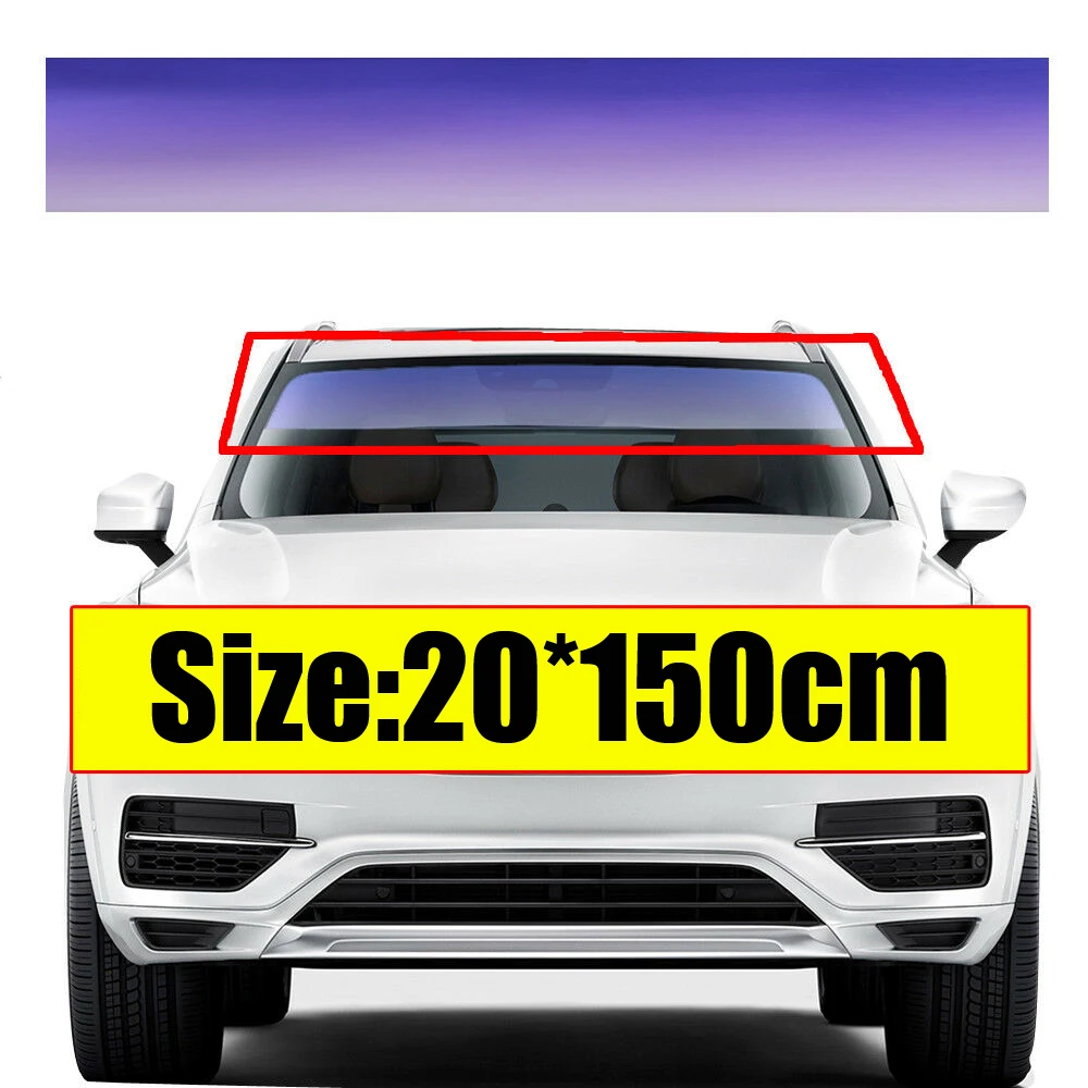 Car Window Decorative Film Car Front Windshield Sunshade Film Car Windshield Heat Insulation Film Auto Window Sticker 20*150cm