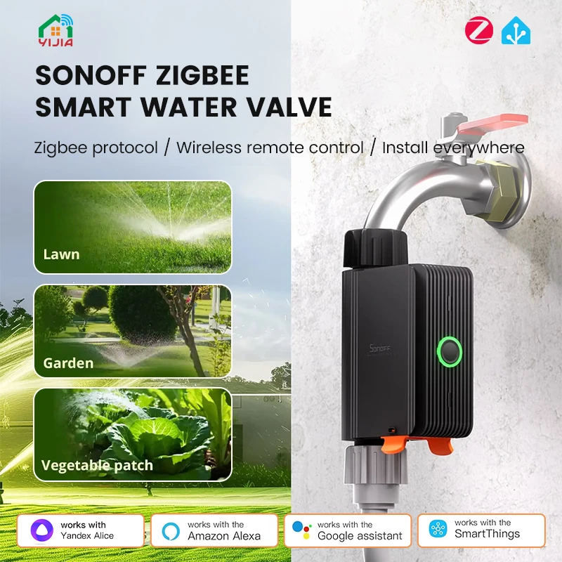 

SONOFF SWV Zigbee 3.0 Smart Water Valve IP55 Automatic Irrigation System Setting Timing Smart Living with eWeLink Alexa Google