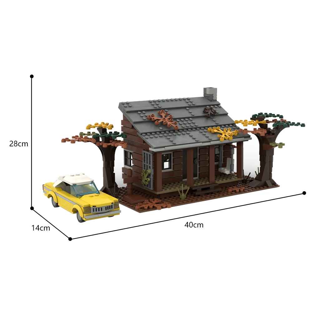 MOC Horror Movie Evils-Deads Knowby Cabin Model Building Blocks Classic Chalet House Architectural Diy Bricks Toy Halloween Gift