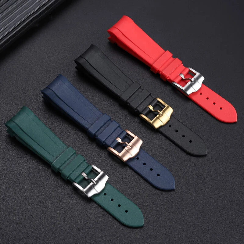 22mm Arc interface Rubber Silione Watchband  for Tudor Black Bay 1958 GMT 41mm Pelagos Pin/Folding buckle wristband for men