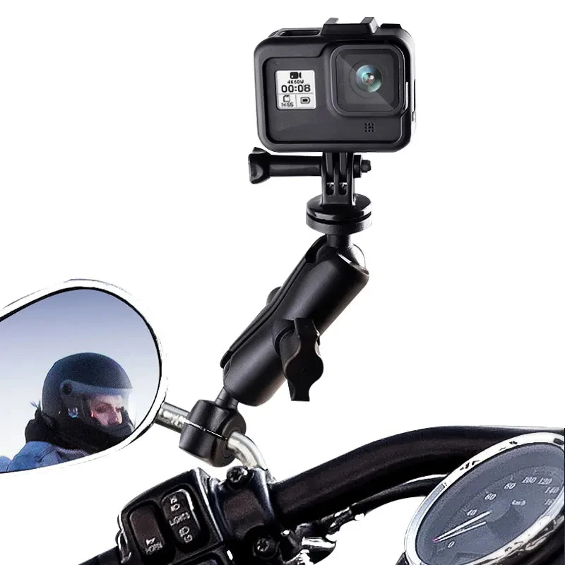 HONGDAK-soporte para manillar de motocicleta, accesorios de montaje en espejo para Cámara de Acción insta360 OSMO, para GoPro 11, 10, 9