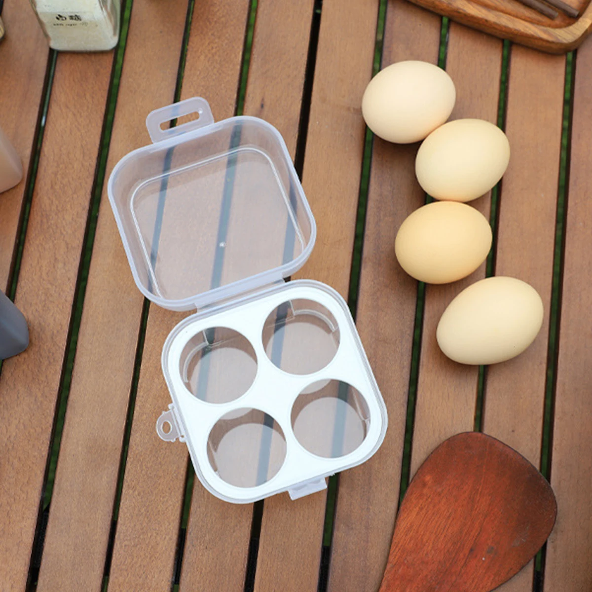 3/4/6 Outdoor Camping Egg Carton Shockproof With Egg Tray Kitchenware Portable Transparent Storage Box With Lid Sealed