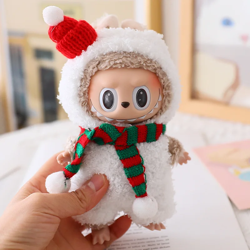 Аксессуары Labubu, одежда, подходящая для V1 V2 V3, рождественский комплект Labubu, белая одежда, рождественский модный подарок