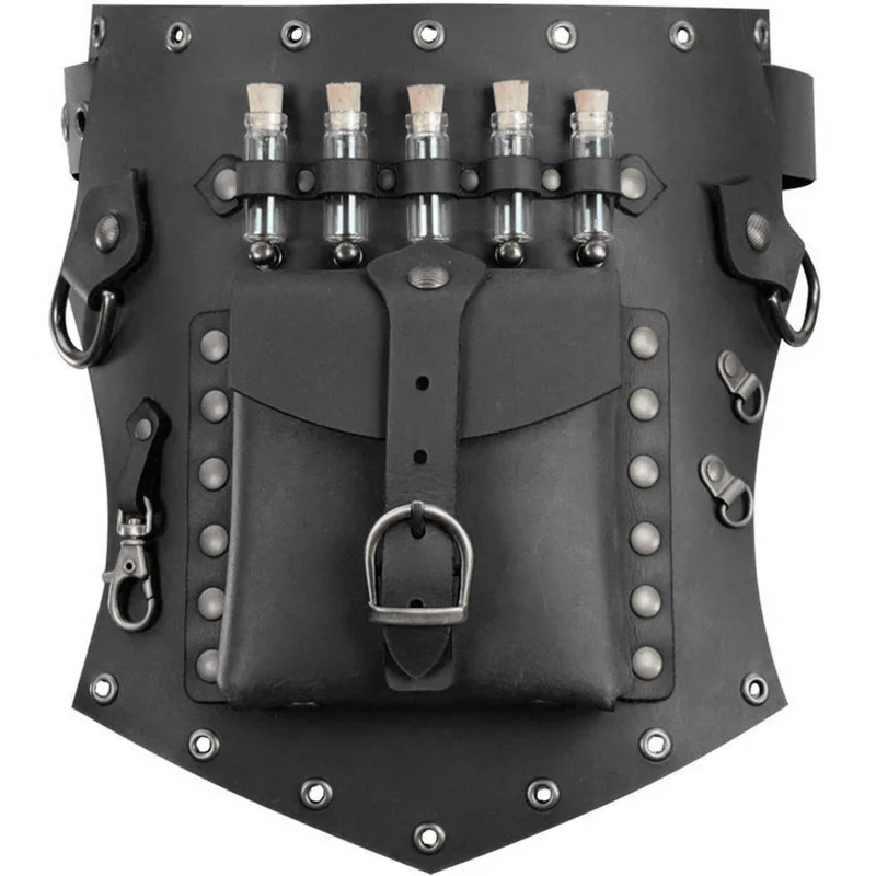 Renaissance Steampunk Alchemist Hip Pouch Elixirs Vial Bag Kit Belt Slide Waist Thigh Side Bottle Pocket Larp Apocalyptic Healer