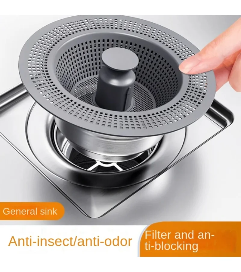 US/EU Kitchen Sink Bounce Core Drain Strainer Sink Drain Strainer Sink Stopper Stainless Steel Kitchen Drain Plug Filter Screen