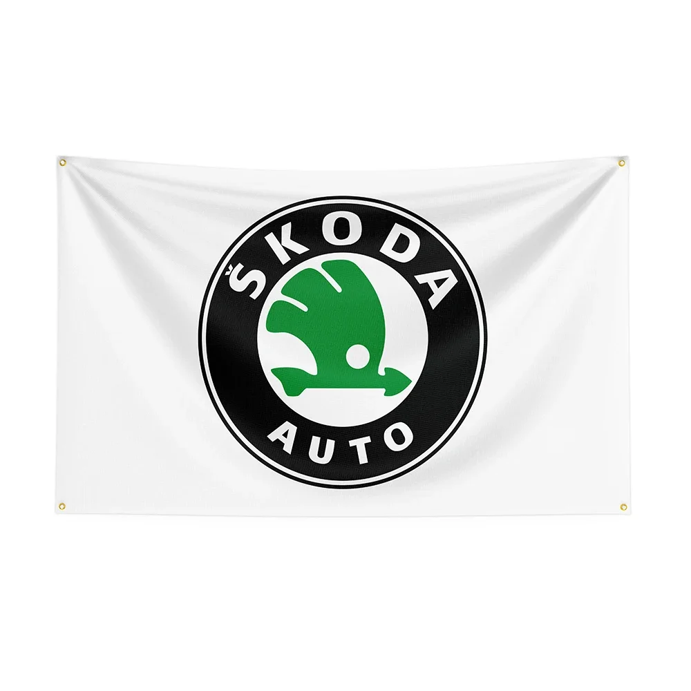 3x5Ft Skodas Flag Polyester Printed Racing Car Banner For Decor