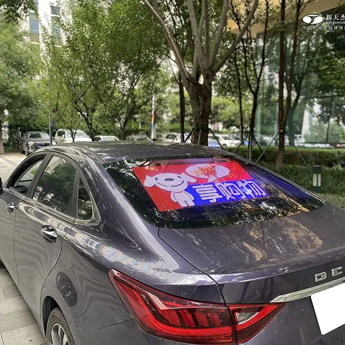 P2.7 MDS Car Taxi Sign Rear Window Transparent Advertising Billboard High Brightness Mini Car Message Digital Led Display