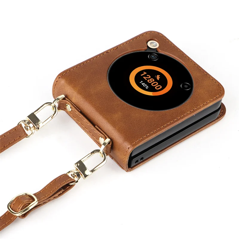 Leather Phone Case For ZTE Nubia Flip 5G 2024 Wallet Cover With Lanyard Card Holder Funda Coque