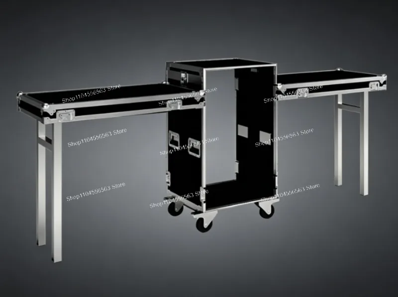 Case de Transporte Móvel em Alumínio para Equipamentos de DJ, Mixer de Áudio, Teclado 2U-16U com Rodas e Espuma Personalizada
