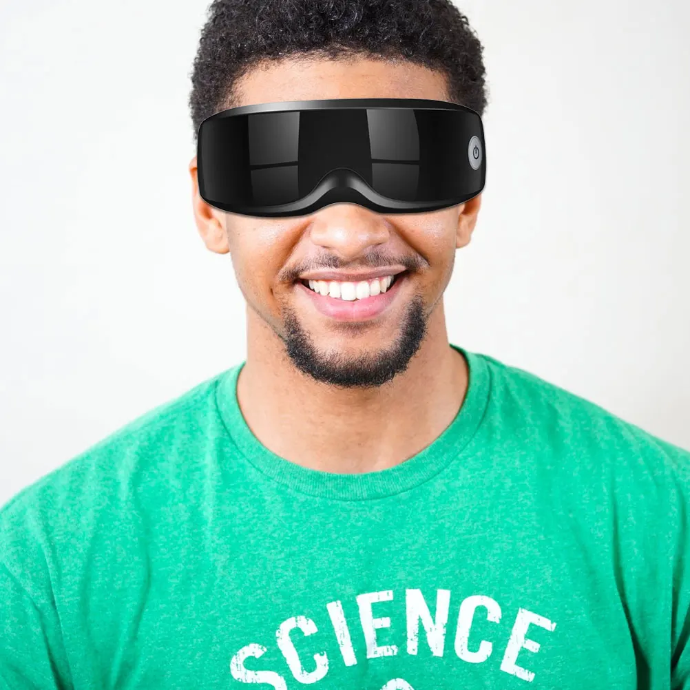 

Электрический массажер для глаз с регулируемой эластичной повязкой на голову, силиконовый массаж акупунктурных точек, вибрация, снятие стресса в глазах, улучшение сна