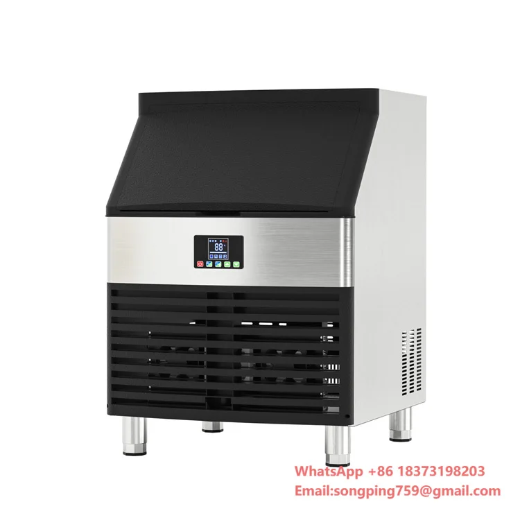 เครื่องทำน้ำแข็งขนาดใหญ่ ผลิตได้ 130 กก./24 ชม. 110-240 โวลต์ เครื่องทำน้ำแข็งเกล็ดหิมะเชิงพาณิชย์